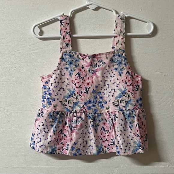 Btween Toddler Girls Floral Pink 2 Piece Shorts Tank Top Set 3T Linen Blend - Picture 3 of 5